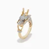 BH Multi Safari 14K Yellow Gold Espresso and White Diamond Dragon Ring | Rings
