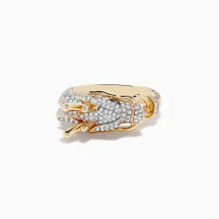 BH Multi Safari 14K Yellow Gold Espresso and White Diamond Dragon Ring | Rings