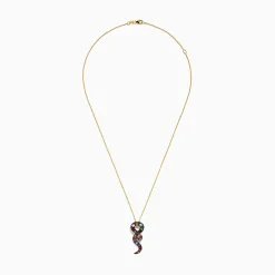 Effy Jewelry Safari 14K Yellow Gold Multi Sapphire and Diamond Snake Pendant | Necklaces & Pendants