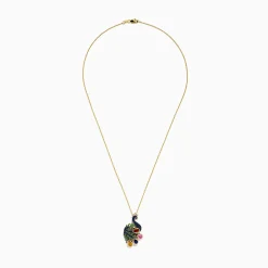 Effy Jewelry Safari 14k Yellow Gold Multi Sapphire Peacock Pendant | Necklaces & Pendants