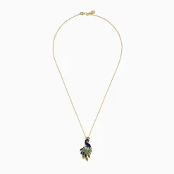 Effy Jewelry Safari 14K Yellow Gold Multi Color Sapphire and Diamond Peacock Pendant | Necklaces & Pendants