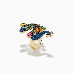 Effy Jewelry Safari 14K Yellow Gold Multi Sapphire Peacock Ring | Rings