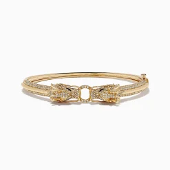 Effy Jewelry Safari 14K Yellow Gold Ruby and Diamond Dragon Bangle | Bracelets