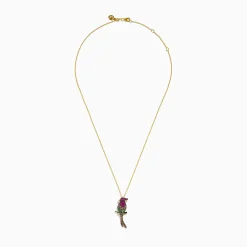 Effy Jewelry Safari 14K Yellow Gold Ruby Tsavorite and Diamond Cardinal Pendant | Necklaces & Pendants