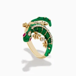 Effy Jewelry Safari 14K Yellow Gold Ruby and Diamond Lizard Ring | Rings