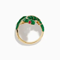 Effy Jewelry Safari 14K Yellow Gold Ruby and Diamond Lizard Ring | Rings