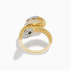 Effy Jewelry Safari 14k Yellow Gold Snake Diamond Ring | Rings