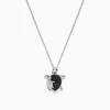 Effy Jewelry Safari Sterling Silver Black and White Diamond Turtle Pendant, 0.32 TCW | Necklaces & Pendants