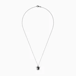 Effy Jewelry Safari Sterling Silver Black and White Diamond Turtle Pendant, 0.32 TCW | Necklaces & Pendants