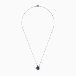 Effy Jewelry Seaside 925 Sterling Silver Multi Diamond and Tanzanite Turtle Pendant | Necklaces & Pendants
