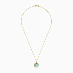 Effy Jewelry Seaside 14K Gold Amazonite and Diamond Dolphins Pendant | Necklaces & Pendants