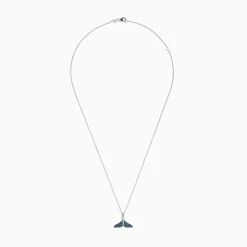 BH Multi Seaside 14K Gold Blue and White Diamond Whale's Tail Pendant, 0.28 TCW | Necklaces & Pendants