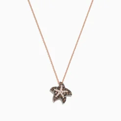 Effy Jewelry Seaside 14K Gold Espresso u0026 White Diamond Starfish Pendant, 0.36 TCW | Necklaces & Pendants