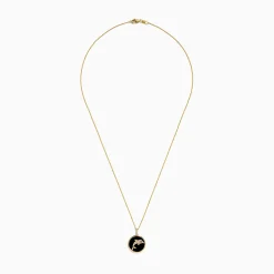 Effy Jewelry Seaside 14K Gold Onyx and Diamond Dolphin Pendant | Necklaces & Pendants