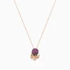 Effy Jewelry Seaside 14K Rose Gold Pink Sapphire and Black Diamond Octopus Pendant | Necklaces & Pendants