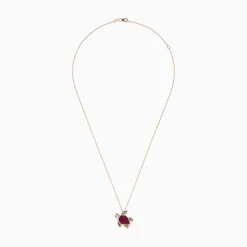 BH Multi Seaside 14K Rose Gold Ruby and Diamond Turtle Pendant | Necklaces & Pendants