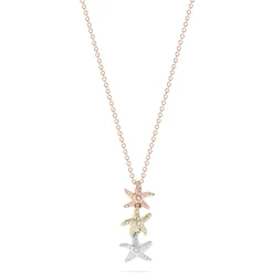 Effy Jewelry Seaside 14K Tri Color Gold Diamond Starfish Trio Pendant, 0.23 TCW | Necklaces & Pendants