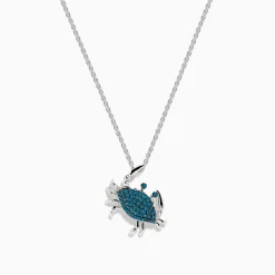 Effy Jewelry Seaside 14K White Gold Blue Diamond Crab Pendant | Necklaces & Pendants