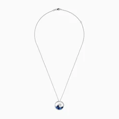 Effy Jewelry Seaside 14K White Gold Blue Sapphire and Diamond Wave Pendant | Necklaces & Pendants