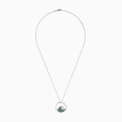 Effy Jewelry Seaside 14K White Gold Blue and White Diamond Wave Pendant | Necklaces & Pendants