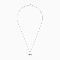 Effy Jewelry Seaside 14K White Gold Blue Diamond Whale's Tail Pendant, 0.05 TCW | Necklaces & Pendants