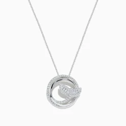 BH Multi Seaside 14K White Gold Diamond Whale's Tail Pendant, 0.49 TCW | Necklaces & Pendants