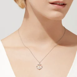 Effy Jewelry Seaside 14K White Gold Diamond Anchor Pendant, 0.21 | Necklaces & Pendants