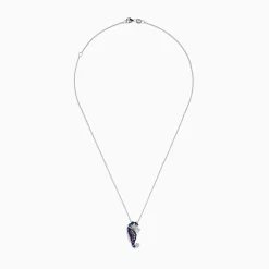 Effy Jewelry Seaside 14K White Gold Diamond and Multi Stone Seahorse Pendant | Necklaces & Pendants