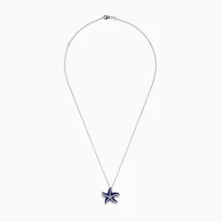 Effy Jewelry Seaside 14K White Gold Lapis and Diamond Starfish Pendant | Necklaces & Pendants