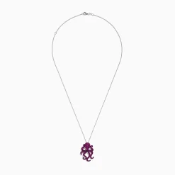 Effy Jewelry Seaside 14K White Gold Pink Sapphire and Diamond Octopus Pendant | Necklaces & Pendants