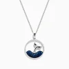 Effy Jewelry Seaside 14K White Gold Sapphire and Diamond Whale's Tail Pendant | Necklaces & Pendants