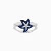 Effy Jewelry Seaside 14K White Gold Sapphire u0026 Diamond Starfish Ring, 0.46 TCW | Rings