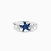 BH Multi Seaside 14K White Gold Sapphire and Diamond Starfish Ring | Rings