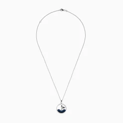 Effy Jewelry Seaside 14K White Gold Sapphire and Diamond Whale's Tail Pendant | Necklaces & Pendants