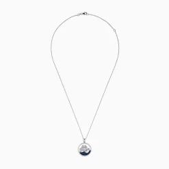 Effy Jewelry Seaside 14K White Gold Sapphire u0026 Diamond Dolphins Pendant, 0.65 TCW | Necklaces & Pendants