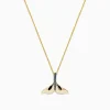 BH Multi Seaside 14K Yellow Gold Blue Diamond Whale's Tail Pendant, 0.05 TCW | Necklaces & Pendants