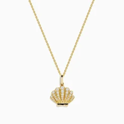 Effy Jewelry Seaside 14K Yellow Gold Diamond Seashell Pendant | Necklaces & Pendants