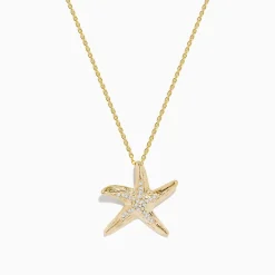 Effy Jewelry Seaside 14K Yellow Gold Diamond Starfish Pendant, 0.13 TCW | Necklaces & Pendants