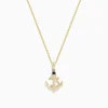 BH Multi Seaside 14K Yellow Gold Diamond and Sapphire Anchor Pendant | Necklaces & Pendants