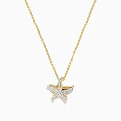 Effy Jewelry Seaside 14K Yellow Gold Diamond Starfish Pendant | Necklaces & Pendants
