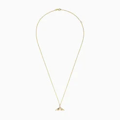 Effy Jewelry Seaside 14K Yellow Gold Diamond Whale's Tail Pendant, 0.05 TCW | Necklaces & Pendants