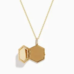 Effy Jewelry Seaside 14K Yellow Gold Diamond Starfish Locket Pendant | Necklaces & Pendants