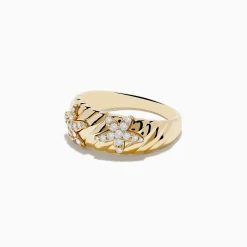 Effy Jewelry Seaside 14K Yellow Gold Diamond Starfish Ring | Rings