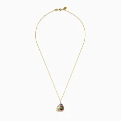 Effy Jewelry Seaside 14K Yellow Gold Diamond Multi Sapphire Boat Pendant | Necklaces & Pendants