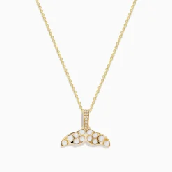 Effy Jewelry Seaside 14K Yellow Gold Fresh Water Pearl u0026 Diamond Tale Pendant | Necklaces & Pendants
