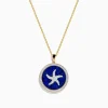 Effy Jewelry Seaside 14K Yellow Gold Lapis and Diamond Starfish Pendant | Necklaces & Pendants