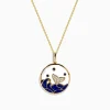 Effy Jewelry Seaside 14K Yellow Gold Lapis, Mother of Pearl, Sapphire and Diamond Pendant | Necklaces & Pendants