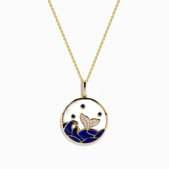 Effy Jewelry Seaside 14K Yellow Gold Lapis, Mother of Pearl, Sapphire and Diamond Pendant | Necklaces & Pendants