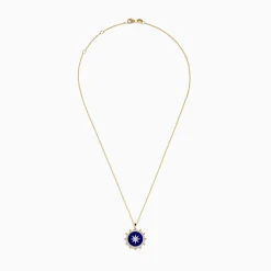 Effy Jewelry Seaside 14K Yellow Gold Lapis and Diamond Compass Pendant | Necklaces & Pendants