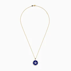 Effy Jewelry Seaside 14K Yellow Gold Lapis and Diamond Starfish Pendant | Necklaces & Pendants